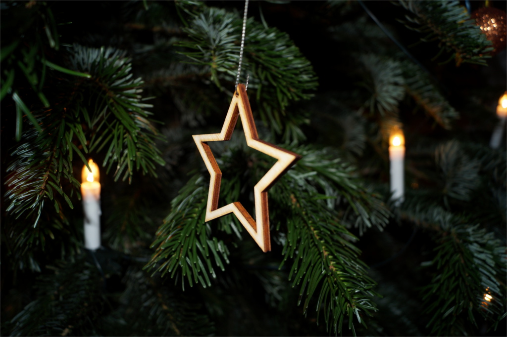 Weihnachten Baumschmuck aus Holz Stern