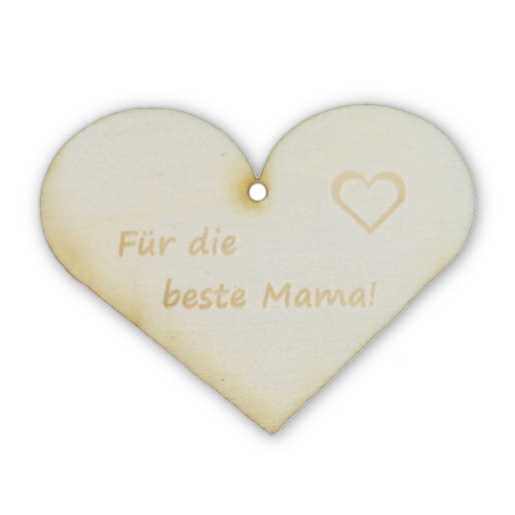 Holzherz mit Gravur "Beste Mama"