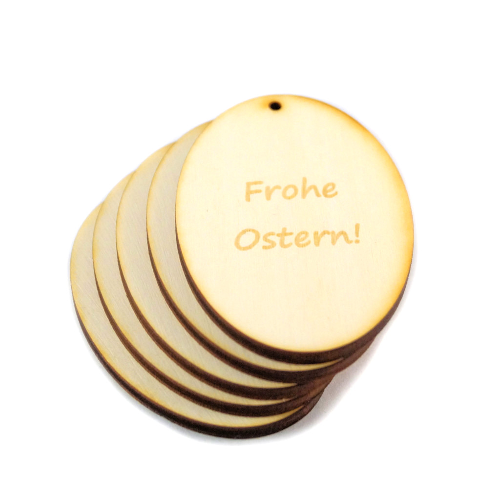 Geschenk Anhänger Osterei mit Gravur "Frohe Ostern"